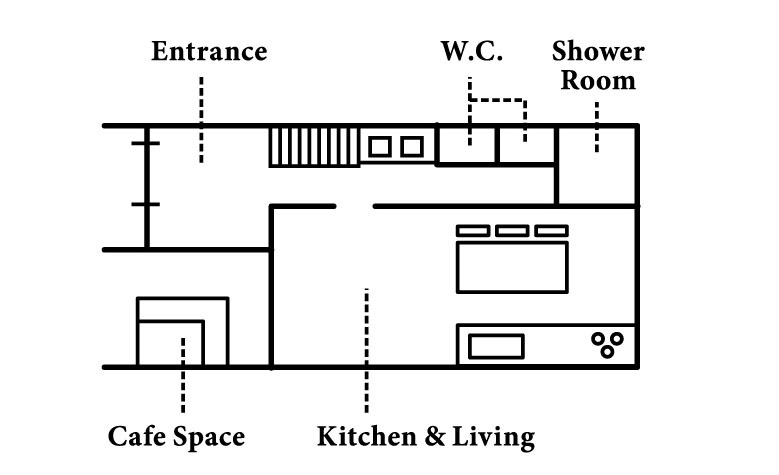 1F 共有スペースの見取り図