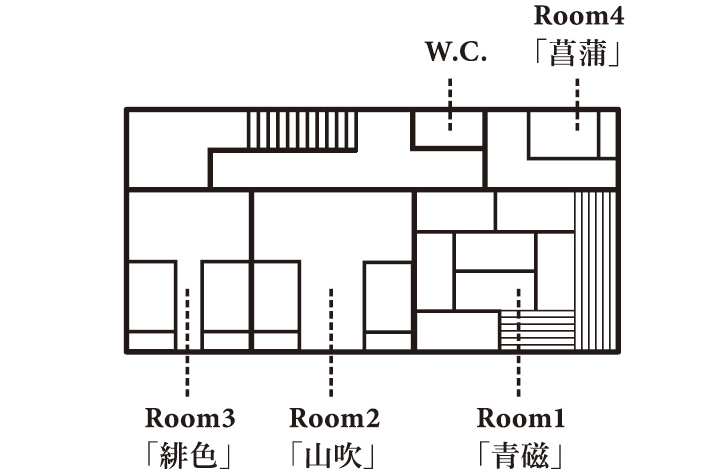 2階　宿泊スペースの見取り図